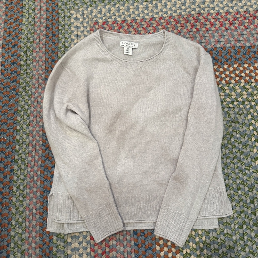 Brand New Rachel Zoe 2-ply Cashmere Crew Sweater Gray